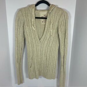 Hollister Cream Cable Knit Hoodie